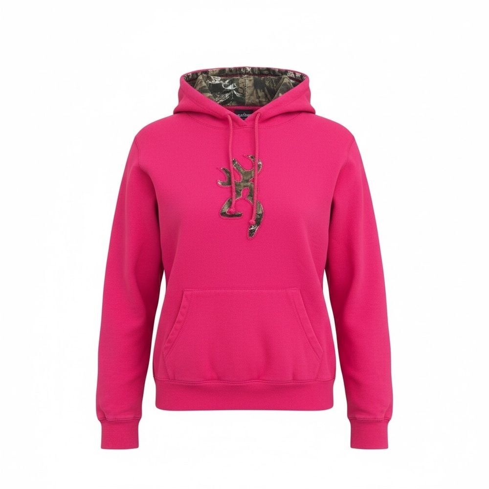 Browning for Her Pink & Camo Hoodie Women's XL Hiking Hunting Fishing Outdoors